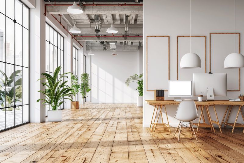 Home Office with Wide Plank Floors