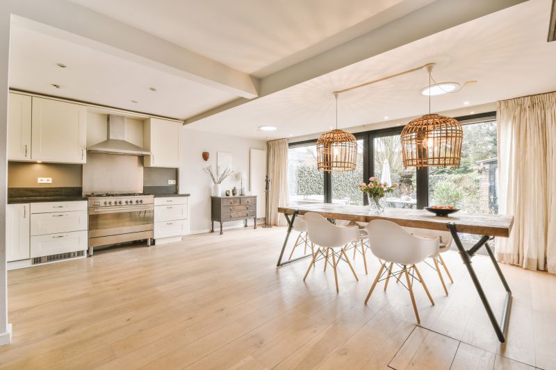 Dining Area with Light Birch Floors
